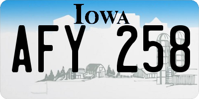 IA license plate AFY258
