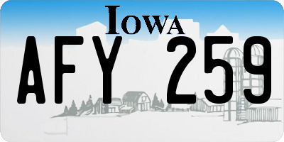 IA license plate AFY259