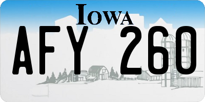 IA license plate AFY260