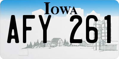 IA license plate AFY261