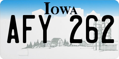 IA license plate AFY262