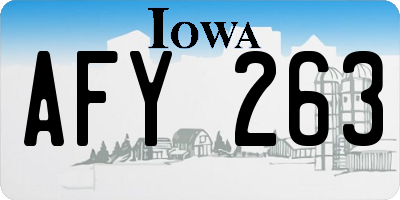 IA license plate AFY263