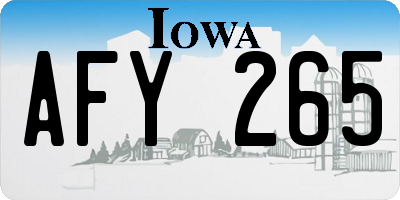 IA license plate AFY265