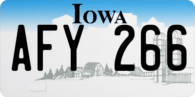 IA license plate AFY266