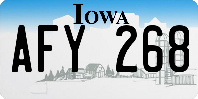 IA license plate AFY268