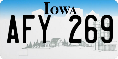IA license plate AFY269