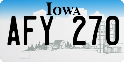 IA license plate AFY270