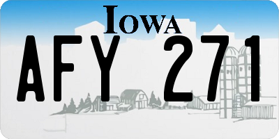 IA license plate AFY271
