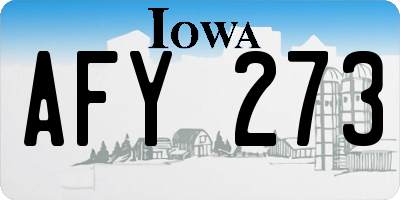 IA license plate AFY273