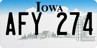 IA license plate AFY274