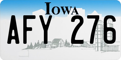 IA license plate AFY276