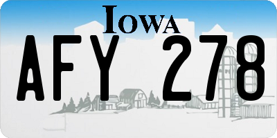 IA license plate AFY278