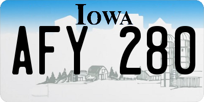 IA license plate AFY280