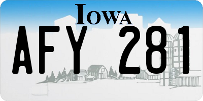 IA license plate AFY281