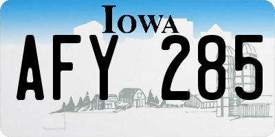 IA license plate AFY285