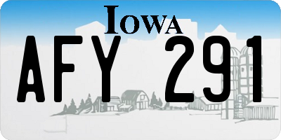 IA license plate AFY291