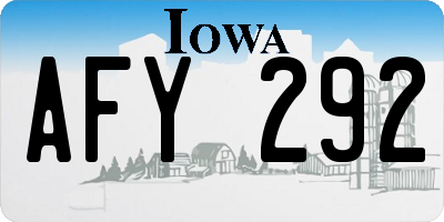 IA license plate AFY292