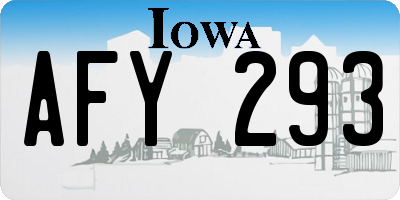 IA license plate AFY293