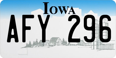 IA license plate AFY296