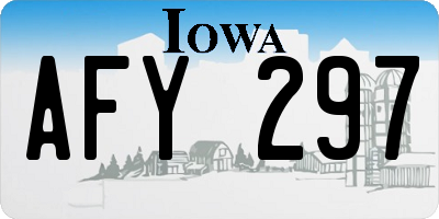 IA license plate AFY297