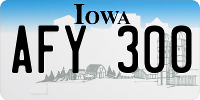 IA license plate AFY300