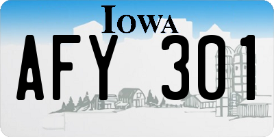IA license plate AFY301