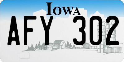 IA license plate AFY302