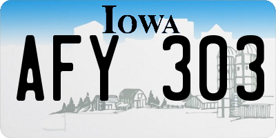 IA license plate AFY303
