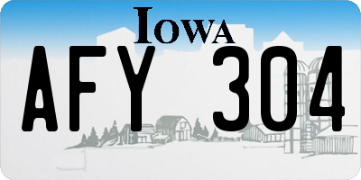 IA license plate AFY304