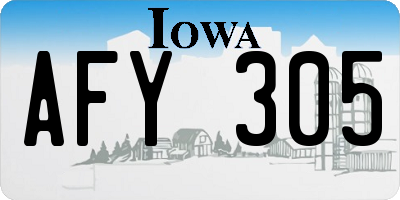 IA license plate AFY305