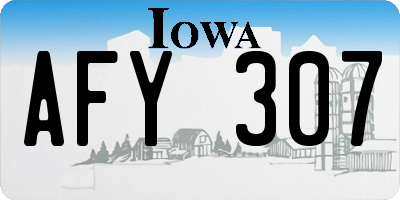 IA license plate AFY307