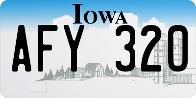 IA license plate AFY320