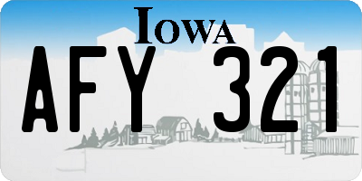 IA license plate AFY321