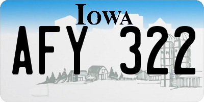 IA license plate AFY322