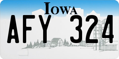 IA license plate AFY324