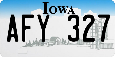 IA license plate AFY327