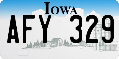 IA license plate AFY329