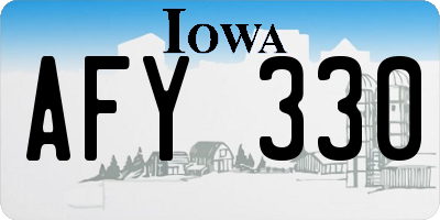 IA license plate AFY330