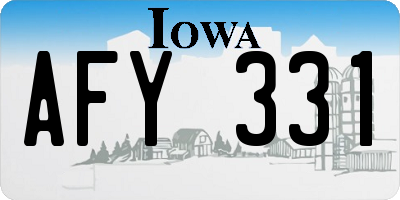 IA license plate AFY331