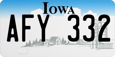 IA license plate AFY332