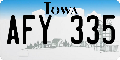 IA license plate AFY335