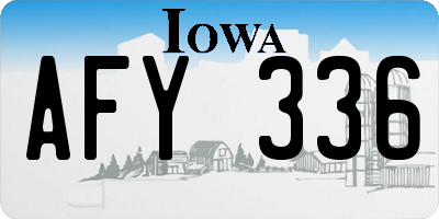 IA license plate AFY336