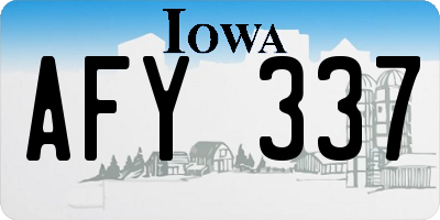 IA license plate AFY337