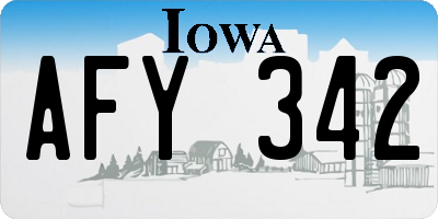 IA license plate AFY342