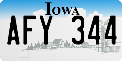 IA license plate AFY344