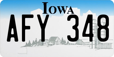 IA license plate AFY348