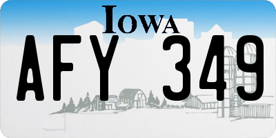 IA license plate AFY349