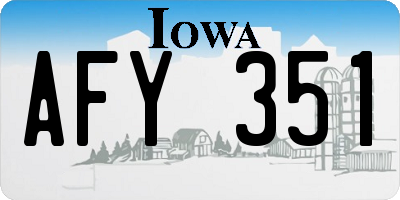 IA license plate AFY351
