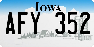 IA license plate AFY352