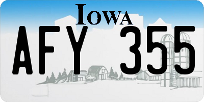 IA license plate AFY355